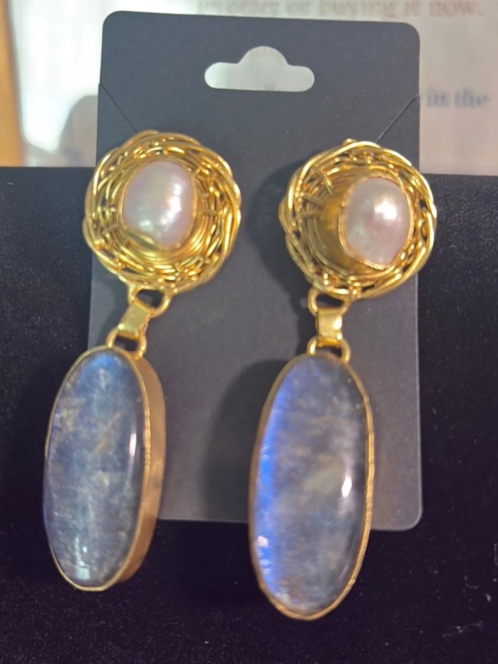 Gemstone post back earrings